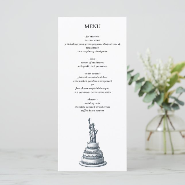 Menu New York City Wedding Cake (Debout devant)