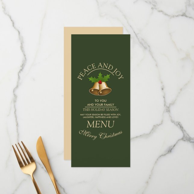 Menu Noël à Mistletoe Bells (Devant/Arrière en situation)