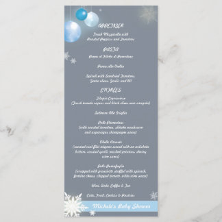 Menu Noël Baby Boy Baby shower Party