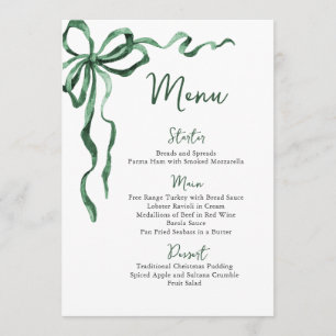 Menu Noël Caprice Bow Funky Vert Soirée de dîner