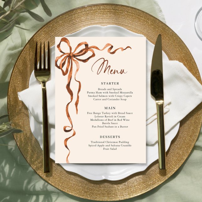 Menu Noël Fantaisie Funky Bohème Nœud Soirée de Dîner (Créateur téléchargé)