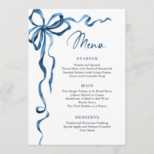 Menu Noël Fantaisie Funky Nœud Bleu Soirée de Dîner