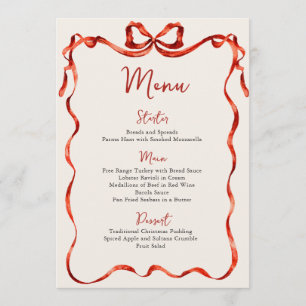 Menu Noël Fantaisie Funky Nœud Rouge Soirée