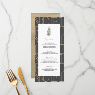 Menu NOEL moderne Motif Noël Dîner férié