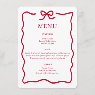 Menu Noël rouge moderne