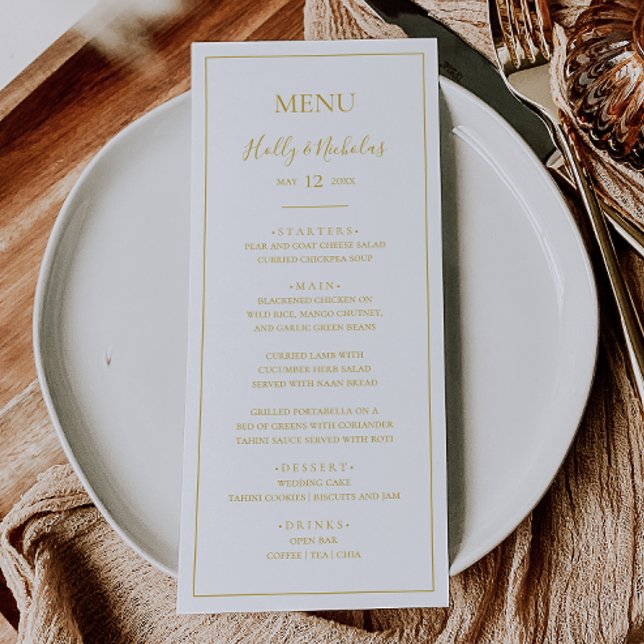 Menu Noël simple et élégant | Dîner Mariage blanc (Créateur téléchargé)