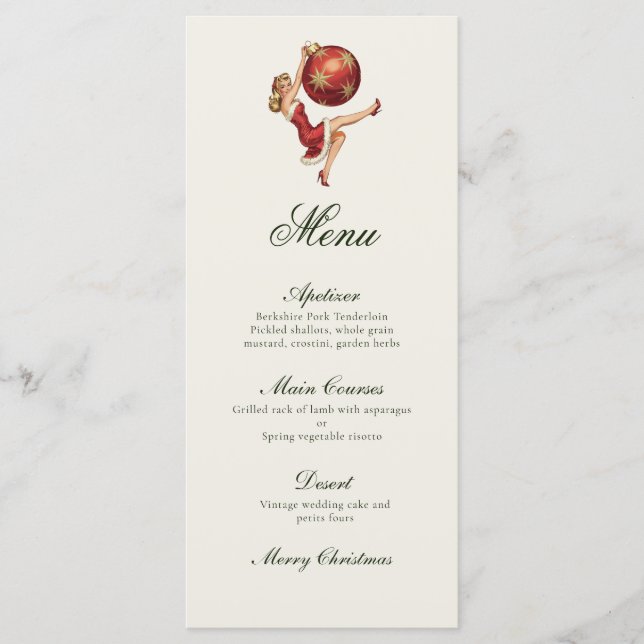 Menu Noël traditionnel vintage  (Devant)