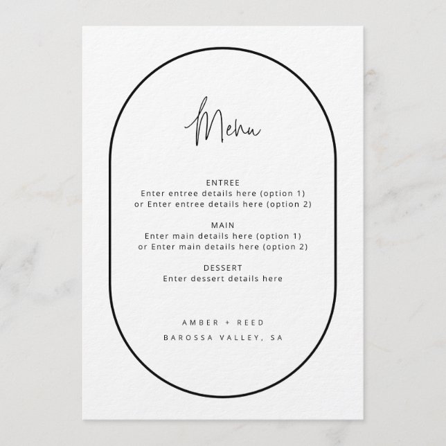 Menu noir blanc à double arc (Devant)