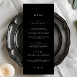 Menu Noir Elegant Simple Mariage Monogramme Or<br><div class="desc">menu mince pour correspondre à la collection *si vous voulez plus d'options papier cette conception peut être transférée à un programme mince *ou pour plus d'aide contactez-moi</div>