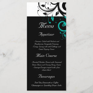 Menu Noir et blanc avec Turquoise rotation inverse