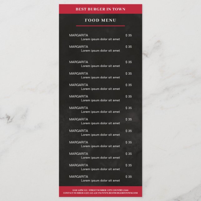 Menu Noir, rouge (Devant)