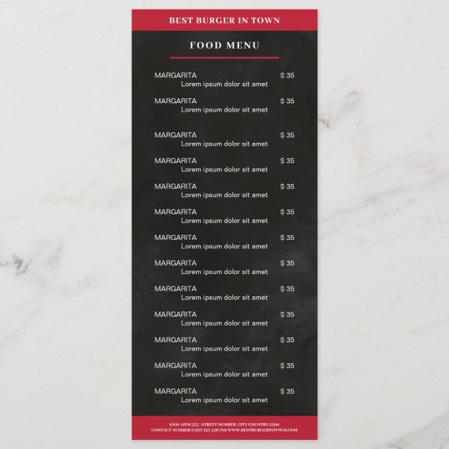 Menu Noir, rouge (Devant)