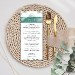 Menu Nom de l'invité, Vert, Mariage d'aquarelle Sage<br><div class="desc">Vous apprécierez ce menu romantique et élégant, personnalisé avec vos noms. Menu et carte à placer tout en un ! Design avec des détails délicats d'aquarelle dans un beau mélange de tons verts et de sauge à la fois à l'avant et à l'arrière. Retournez avec une option pour ajouter -...</div>