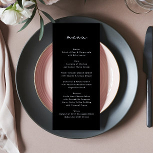 Menu Noms Personnalisés Modernes Tuxedo Onyx Jeux Maria