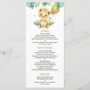 Menu Notre petit roi Lion Crown Balloon 1er anniversair