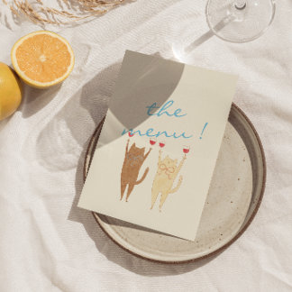 Menu Nouvel Art aquarelle mariage d'été dessiné à la ma