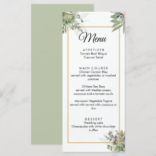 Menu Nuances de Mariage de Sage
