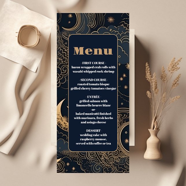 Menu Nuit Bleue Or Céleste Mariage (Créateur téléchargé)