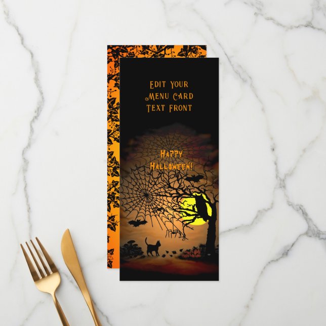 Menu Nuit d'Halloween, Joyeux Halloween ! (Devant/Arrière en situation)