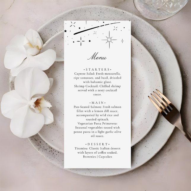 Menu Nuit étoilée Dîner de mariage céleste moderne (Créateur téléchargé)