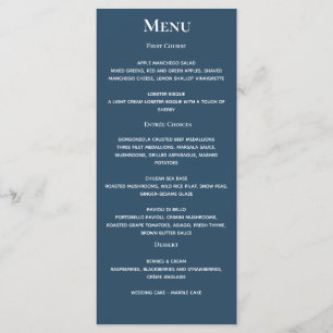 Menu Nuit Sky Stars Marine Bleu Blanc