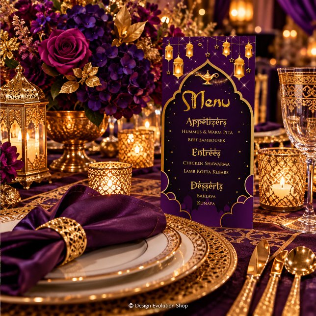 Menu Nuits Arabes | Fête Aladdin | Marocain (Créateur téléchargé)