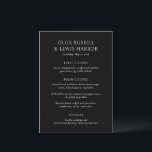 Menu Olga Black Mariage moderne<br><div class="desc">Menus mariages modernes avec un design épuré et simple avec des polices audacieuses.</div>