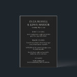 Menu Olga Black Mariage moderne<br><div class="desc">Menus mariages modernes avec un design épuré et simple avec des polices audacieuses.</div>
