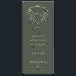 Menu olivier Crest Classique Mariage élégant<br><div class="desc">Monogram Crest Classic Elegant Wedding __________________________________ ***cette conception fait partie d'une collection*** _____________________________________________________________________________________________________________________________________________ vous souhaitez déplacer, ajouter, supprimer ou apporter des modifications importantes à la conception _________________________ *si vous avez des questions sur la conception ou avez besoin d'autres conceptions ou options, veuillez me contacter ______________________ *si vous avez des questions...</div>
