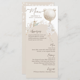 Menu On peut attendre le Baby shower Boho Moderne