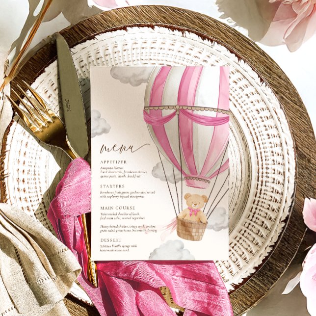 Menu On peut attendre le Baby shower rose (Créateur téléchargé)