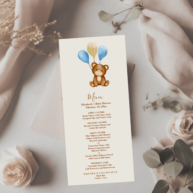 Menu On peut attendre l'ours aquarelle (Créateur téléchargé)