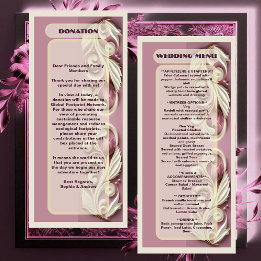 Menu Opulent Baroque Tulip Ivory Swirl Mulberry Mariage