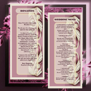 Menu Opulent Baroque Tulip Ivory Swirl Mulberry Mariage