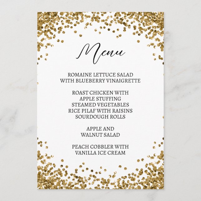 Menu Or Blanc Pailleté Courbé (Devant)