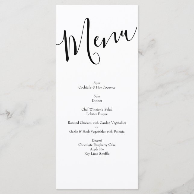 Menu Orange Rose Mariage Floral Moderne (Devant)