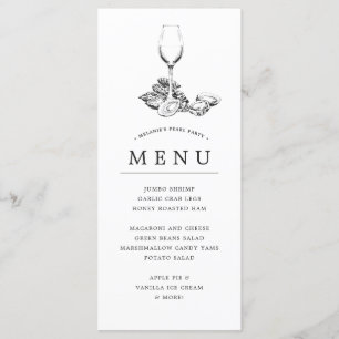 Menu Oyster Pearl Party   Thème gris
