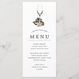 Menu Oyster Pearl Party Thème Peach