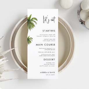 Menu Palmier Tropical Exotique Repas de Mariage sur la