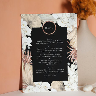 Menu Pampas Onyx Premium Rose Gold Circle Monogramme
