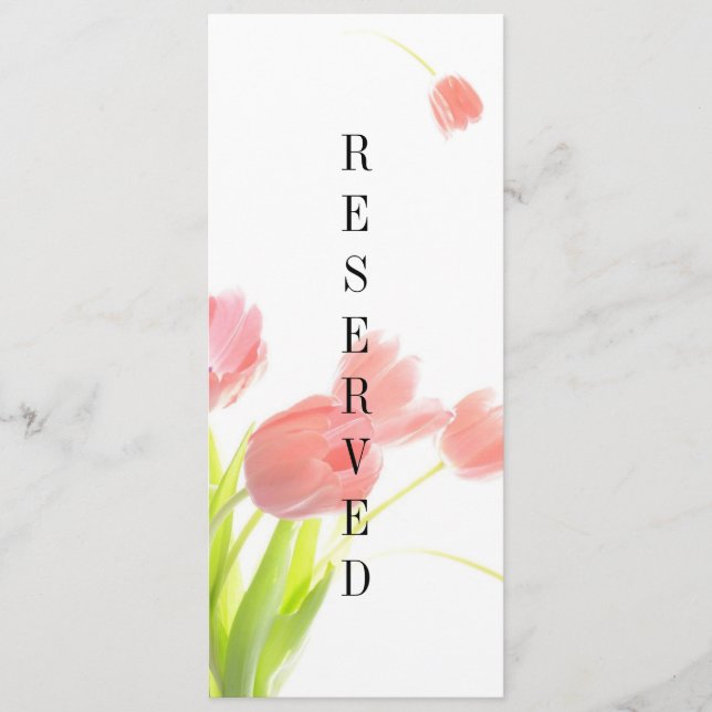 Menu Panneau de réservation de tulipes roses élégantes  (Devant)