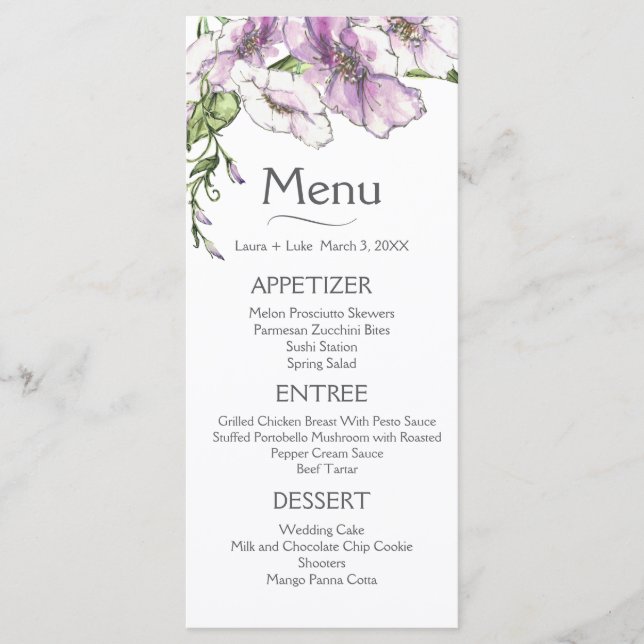 Menu Pansy moderne (Devant)