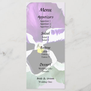 Menu Pansy pourpre et blanc