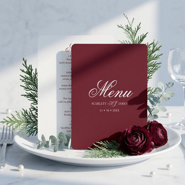 Menu Papier à Lettre Couple Monogramme Mariage Classiqu (Créateur téléchargé)