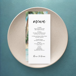 Menu Paradise Palms Plage tropicale Mariage