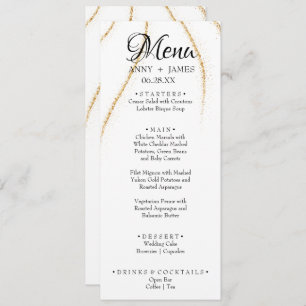 Menu Parties scintillant or simple texte personnalisé M