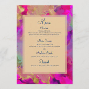 Menu parties scintillant rose, violet