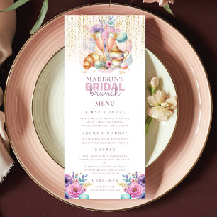 Menu Pastel Bridal Brunch Rose & Or