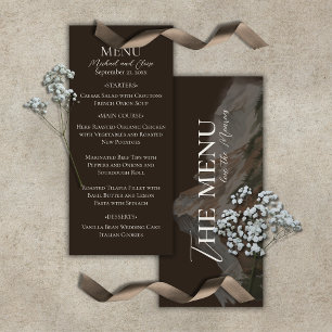 Menu Paysage de montagne aquarelle rustique pour mariag