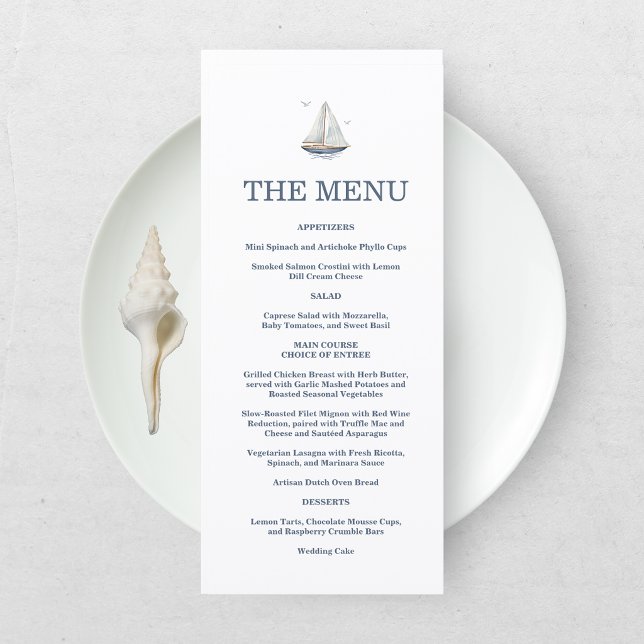 Menu Paysage Marin Côtier à l'Aquarelle Moderne pour Ma (Créateur téléchargé)